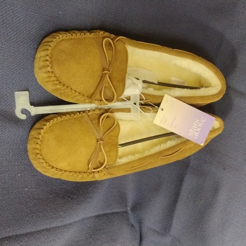 Women's Chaia Genuine Suede Moccasin Leather Slippers - Stars Above™ Size 11 New